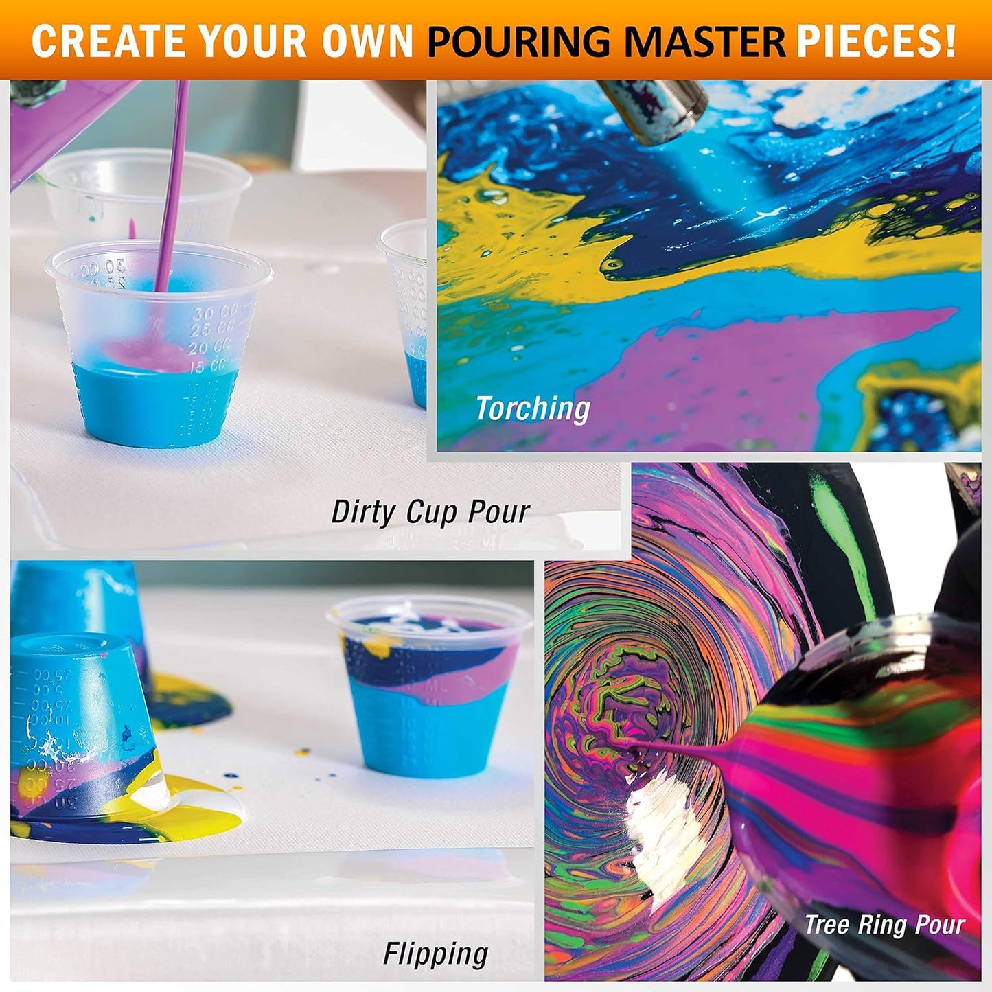 Pouring Masters Neon Jazzberry Ready to Pour Acrylic Pouring Paint - Premium 32-Ounce Pre-Mixed Fluid Acrylic Paint - Fluid Art Supplies for Canvas, Wood, Paper, Tile & Rocks