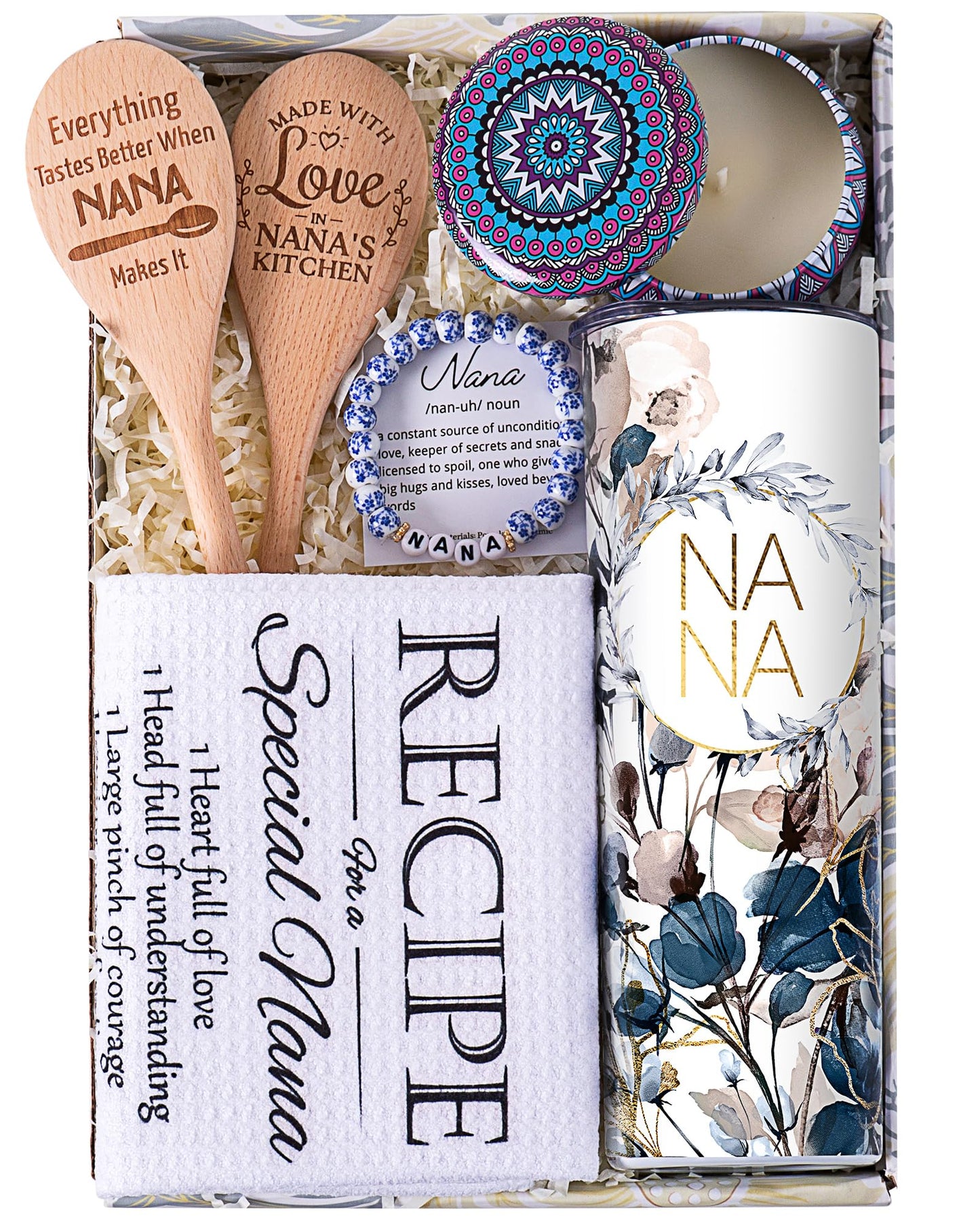 ELEMENU Nana Gifts, Birthday Christmas Mothers Day Gift Basket for Nana, Grandmother from Grandkids, Granddaughter, Grandson - Kitchen Cooking Present Ideas