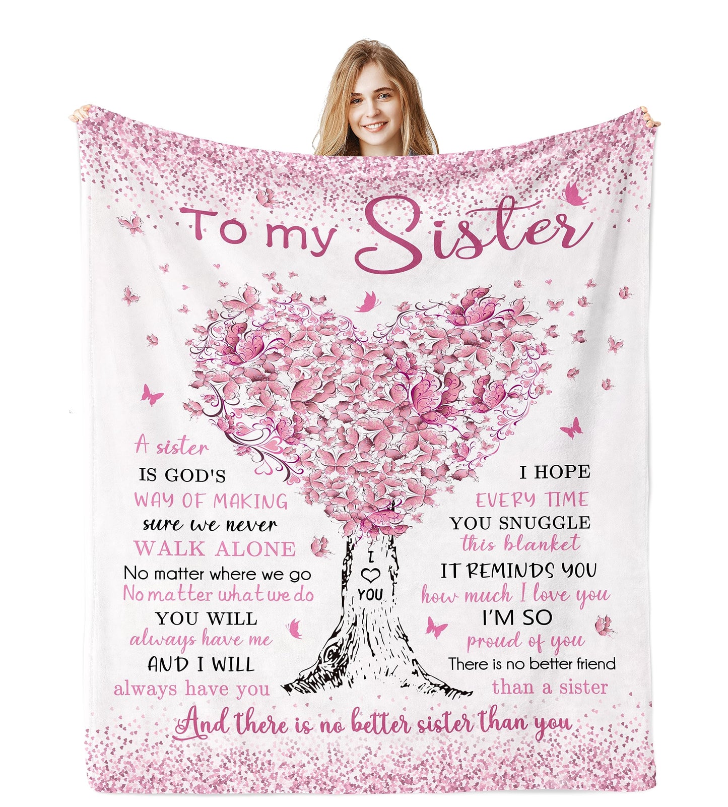 Jamfind Sister Gifts, Big Sisters Birthday Gift from Sis, Best Sister Ever Gifts for Women Blanket 60"x 50", Birthday Christmas Graduation Gift Ideas for Sisters