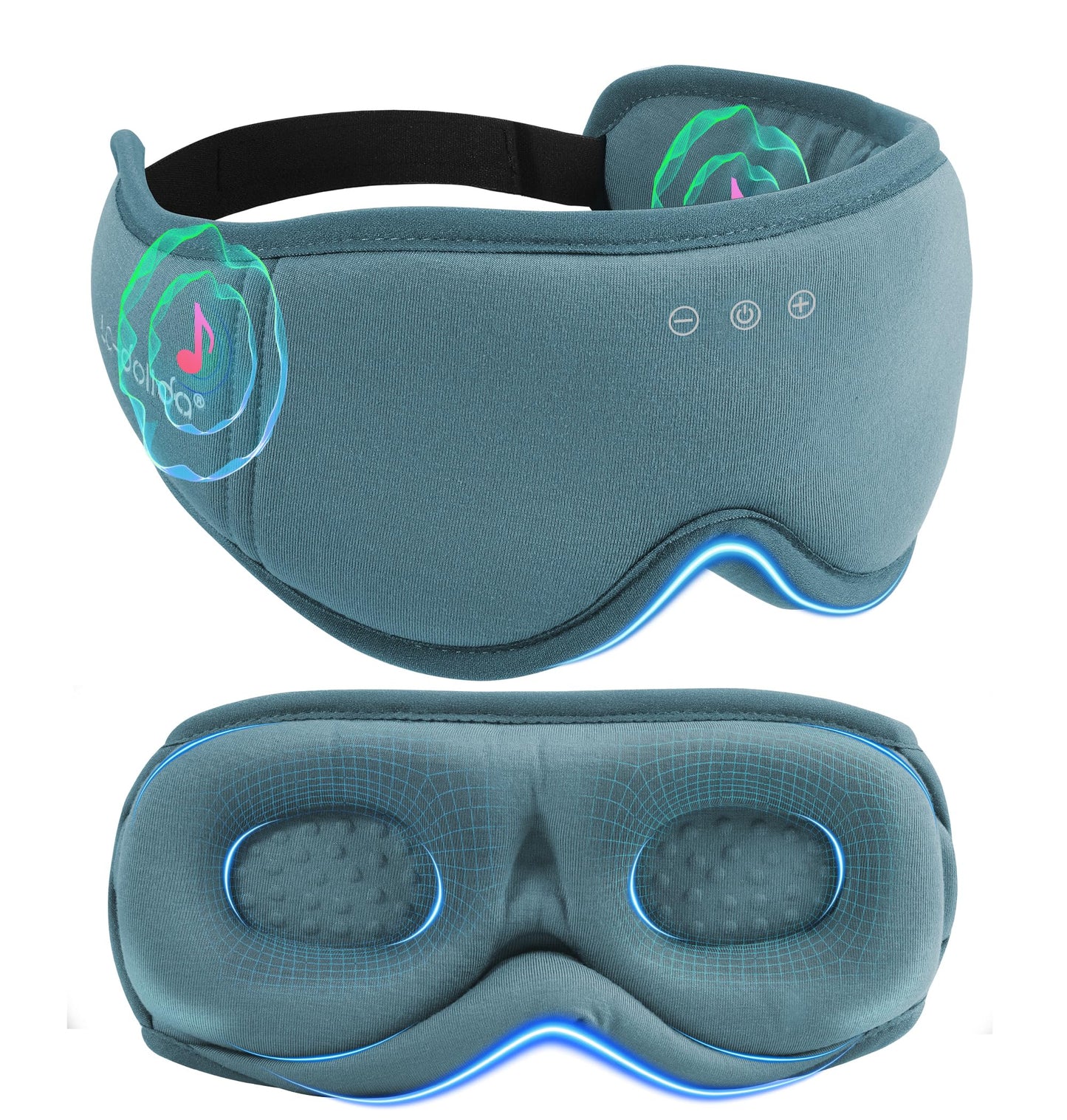 BambooCotton 3D Bluetooth Sleep Mask, LC-dolida 2025 New Sleep Headphones, Wireless Comfort, Sustainable Luxury for Better Sleep