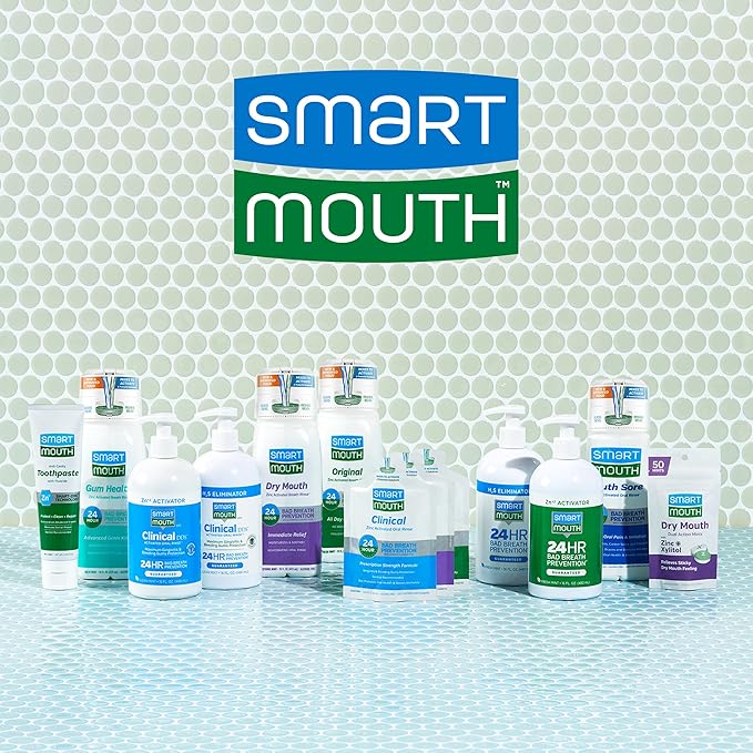 SmartMouth DDS Activated Clinical Mouthwash & Original Activated Mouthwash - Adult Mouthwash for Fresh Breath - Clean Mint Flavor (Clinical) & Fresh Mint Flavor (Original), 16 fl oz Each