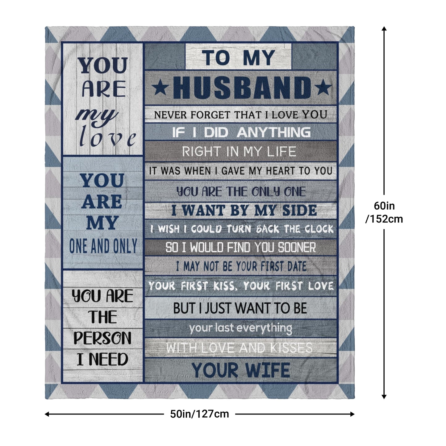 Hocgiwd Gifts for Husband Blanket 60"x50", Birthday Gifts for Husband, Wedding for Men Him Husbands, Husbands Fathers Day Present from Wife