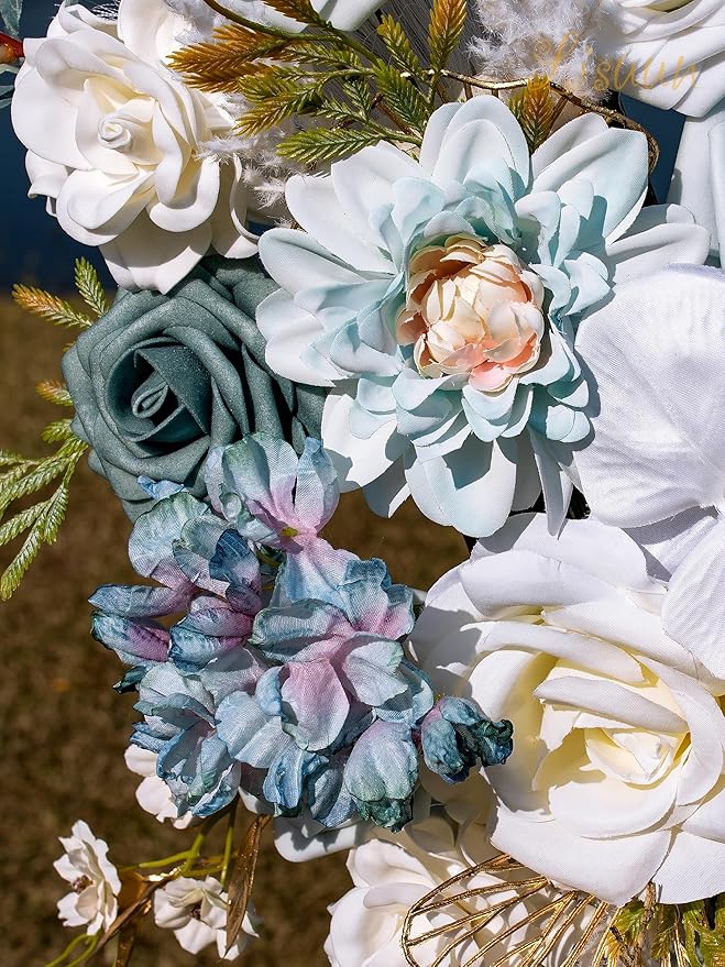 Wedding Arch Flowers, Artificial Flowers for Decoration, Large Flower Swag for Boho Styles Wedding Ceremony Floral Decor - Pack of 2