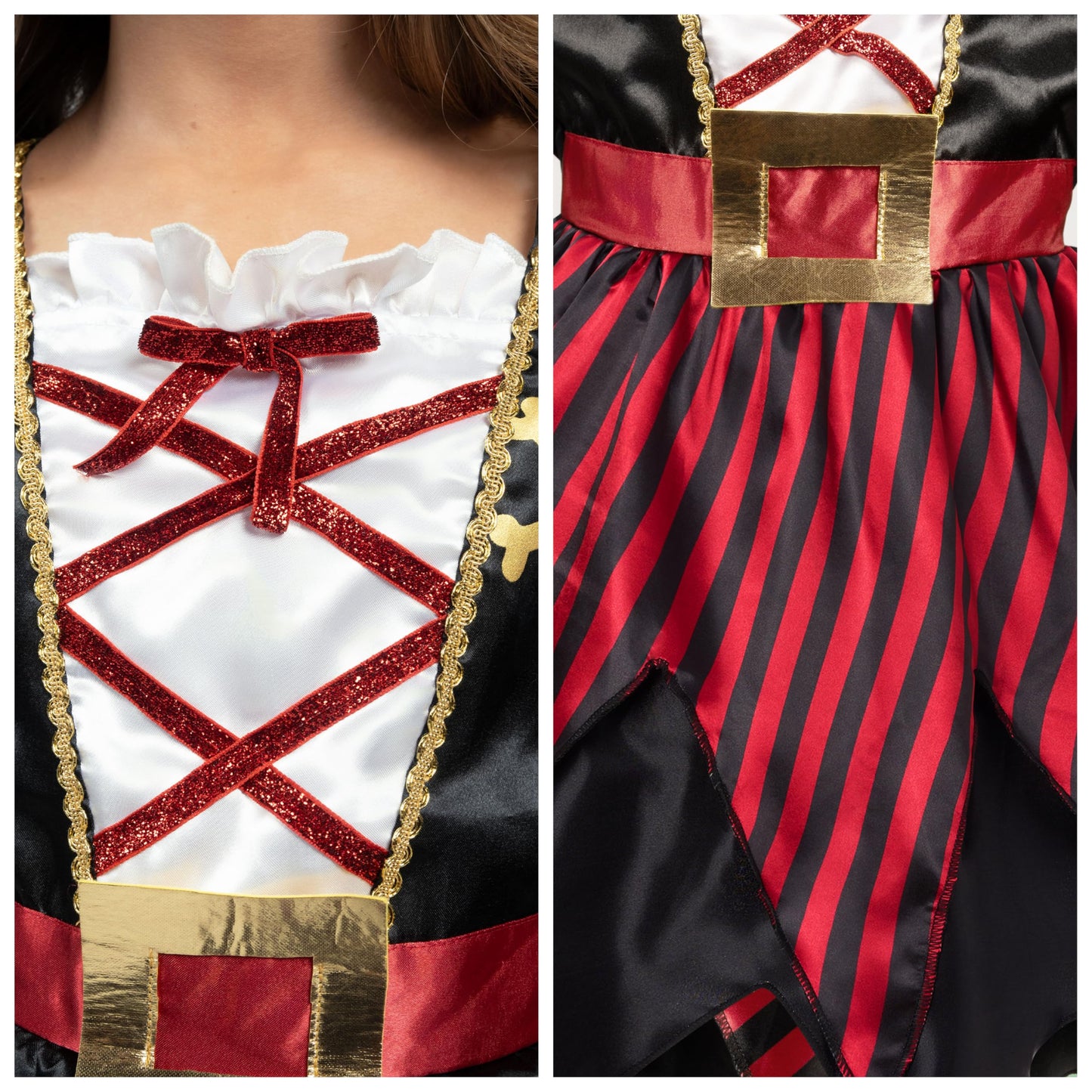 Spooktacular Creations Halloween Kids Pirate Costume, Black Pirate Dress for Girls, Buccaneer Princess Outfit for Girls Halloween Dress Up, RolePlay Themed Party (Small, 5-7 yrs)