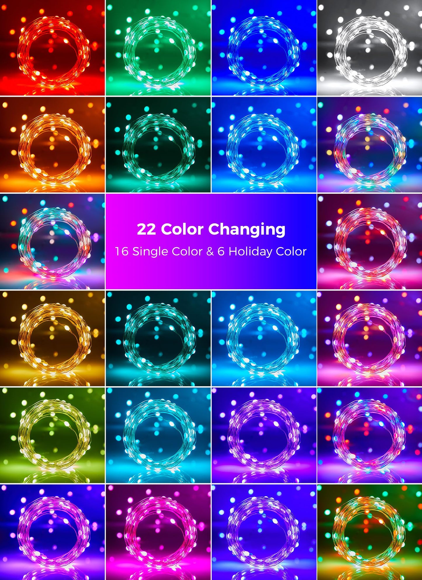 Brightown Fairy Lights Color Changing - 22 Color 66FT 200 LED Plug in String Lights with Remote, Halloween String Lights Indoor with 12 Modes, Christmas Fairy Lights for Bedroom Classroom
