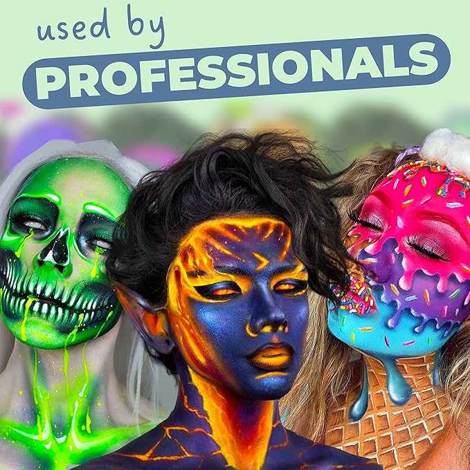 Blue Squid PRO Face Paint - Professional Water Based Single Cake Facepaint & Body Paints - SFX Makeup, Kids Adults Face Painting for Costume, Halloween, Cosplay - Classic Bright Green 30g / 1oz