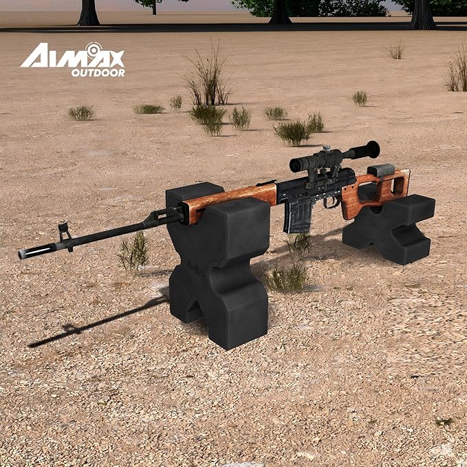 Aimax Outdoor 2 Pack Shooting Rest of Multiple Sizes, High Density Foams Rifle Rest, Precision-Enhancing Shooting Benches Portable Gun Block, Recoil Reduction, Resistant to Gun Oil