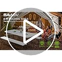 SAVWAY 6 Feet Picnic Table Set with 2 Benches, 6ft Folding Camping Table Chair Set for Indoor Outdoor Use, 3-Piece 6 ft Po...