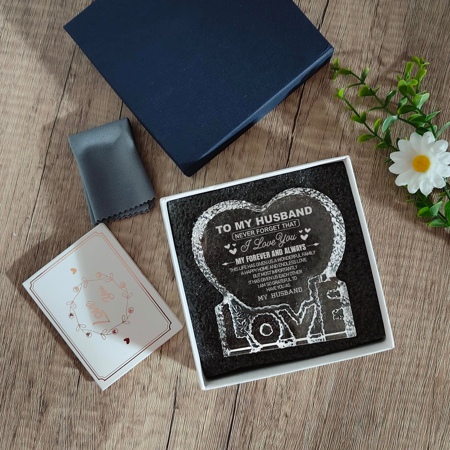 K-MLICE Fathers Day Husband Gifts, Fathers Day Crystal Gifts for Husband from Wife Love Keepsake Christmas Birthday Wedding for Him