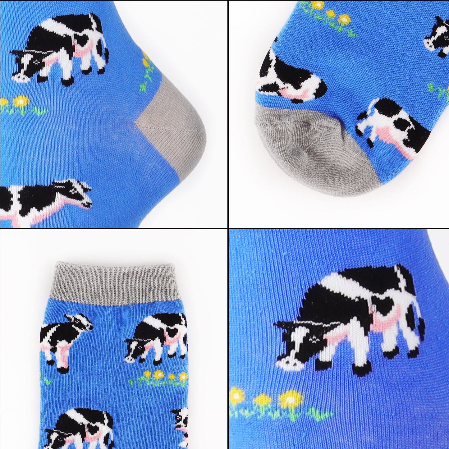 Jeasona Women's Cow Socks Cow Gifts for Women Cow Print Cute Funny Fun Socks