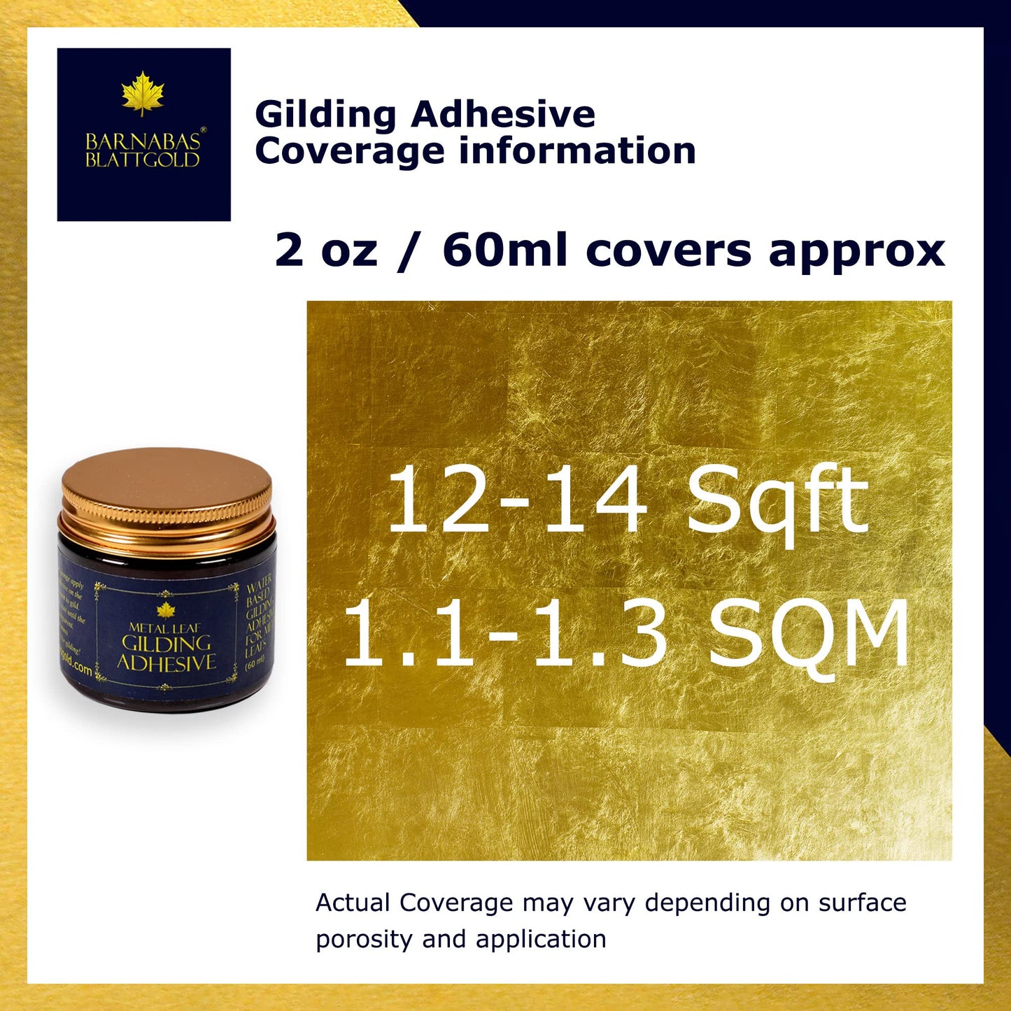 Barnabas Blattgold Gold Leaf Gilding Adhesive 60ml, Gold Foil Gilding Adhesive for Arts and Plating