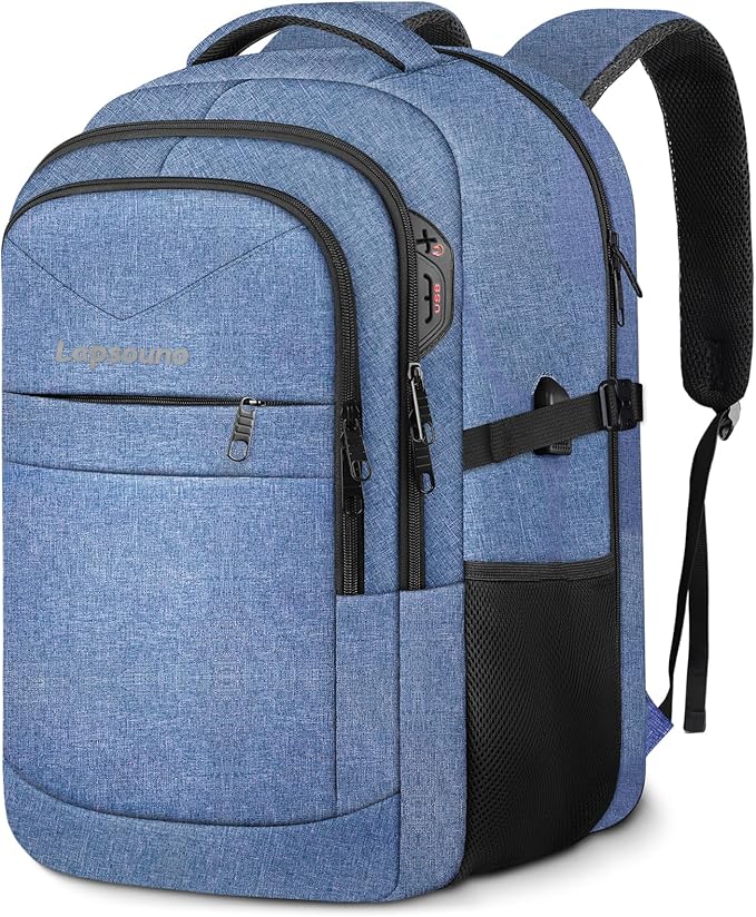 Lapsouno Extra Large Travel Backpack, TSA Laptop Backpack, 17 inch Bag with USB Port, 40L Carry on College School Computer...