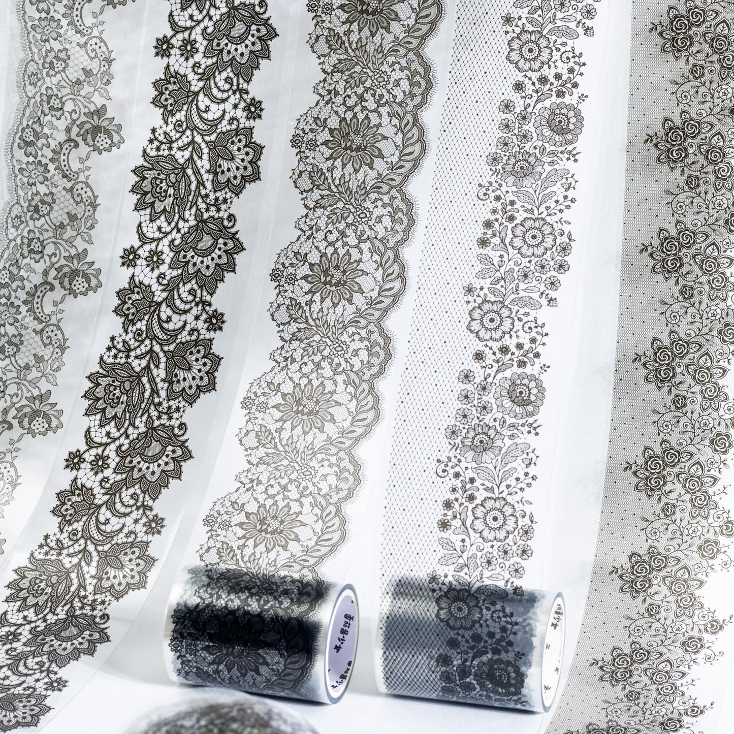 Lace Dream PET Tape Set, 6 Rolls of Elegant Floral Stickers for Scrapbooking, Journaling, DIY Crafts, and Art Supplies