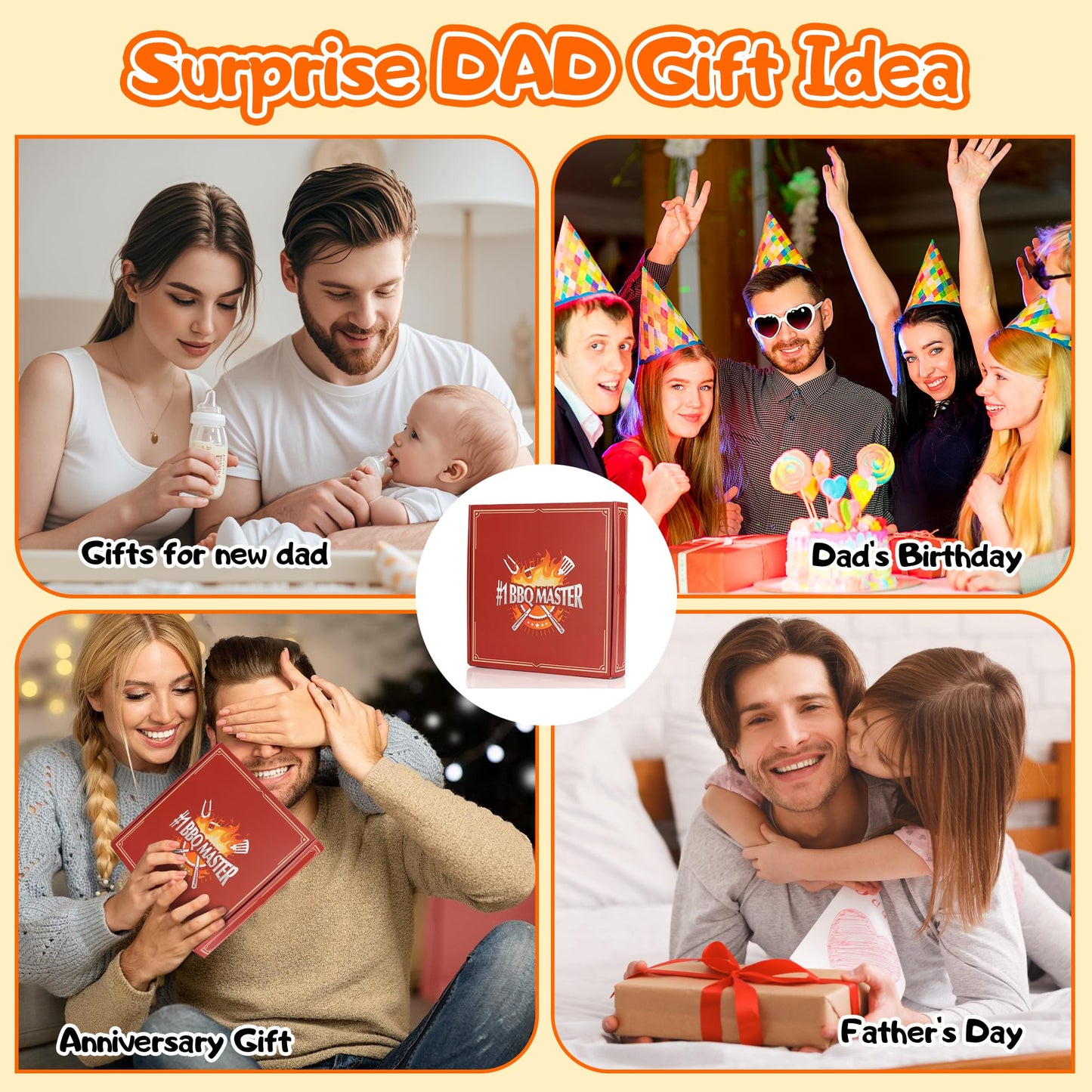 Funny Gifts for Dad - DIY World’s Best Dad Birthday Gift Grilling Plate with Handprint (11 inch), Cool Dads Gift from Daughter Son Wife Kids - Dad Gifts for Fathers Day Papa New Daddy