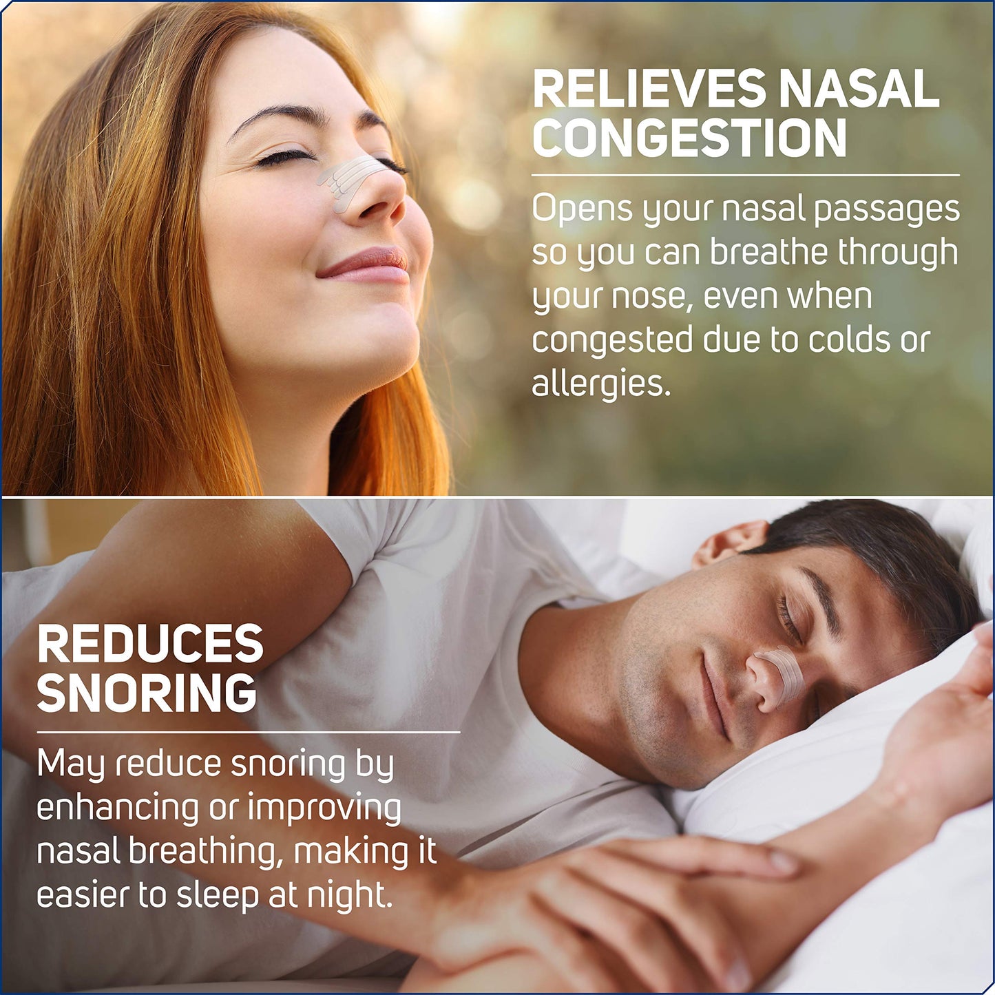 Clear Passage Nasal Strips Extra Strength, Tan, 50 Count | Works Instantly to Improve Sleep, Reduce Snoring, & Relieve Nasal Congestion Due to Colds & Allergies