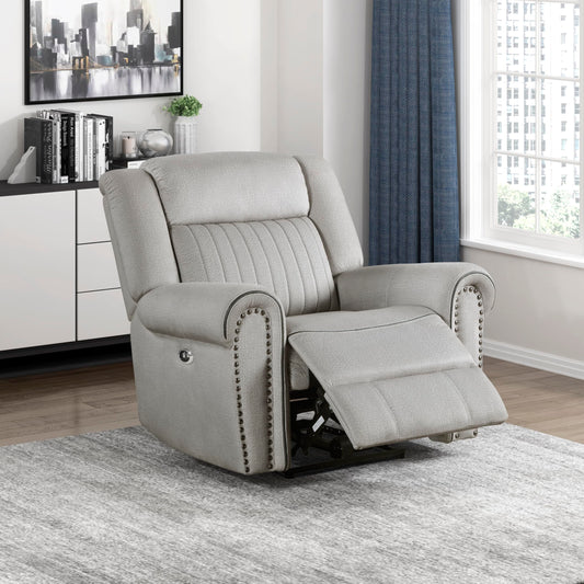 Lexicon Recliner Chair Living Room Reclining Sofa Chair, Modern Home Theater Seating Comfortable Rolled Arm Microfiber Recliner, Power Recliner Sofa Chair for Living Room/Office/Apartment, Mist