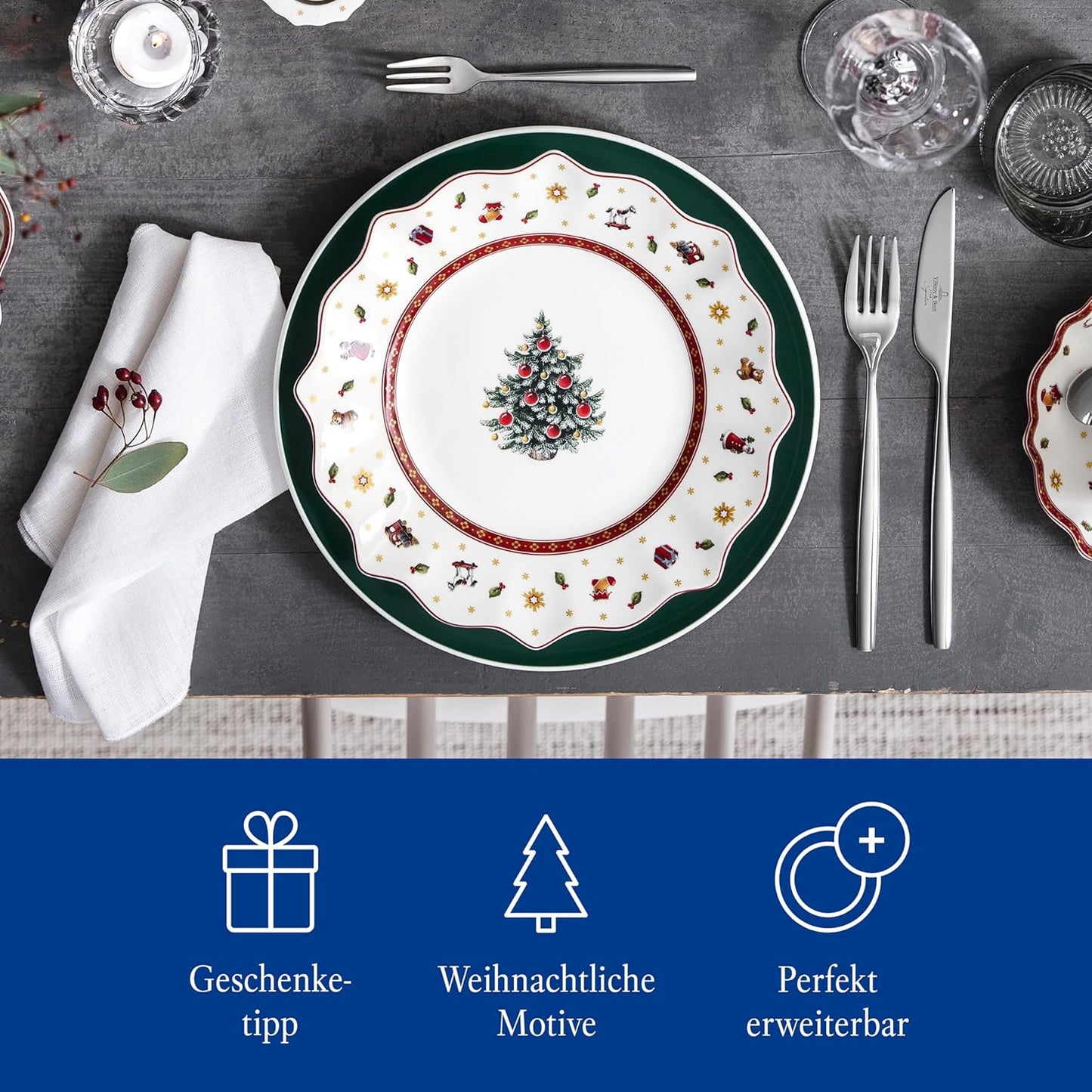 Villeroy & Boch Salad Plate, Porcelain, Multi Colour