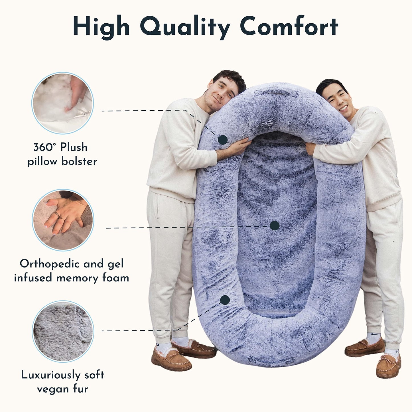 Plufl, The Original Human Dog Bed for Adults, Kids, and Pets. As Seen on Shark Tank. Comfy Plush Large Bean Bag with Memory Foam, Machine Washable, and Durable. Perfect nap and Floor Bed - Black