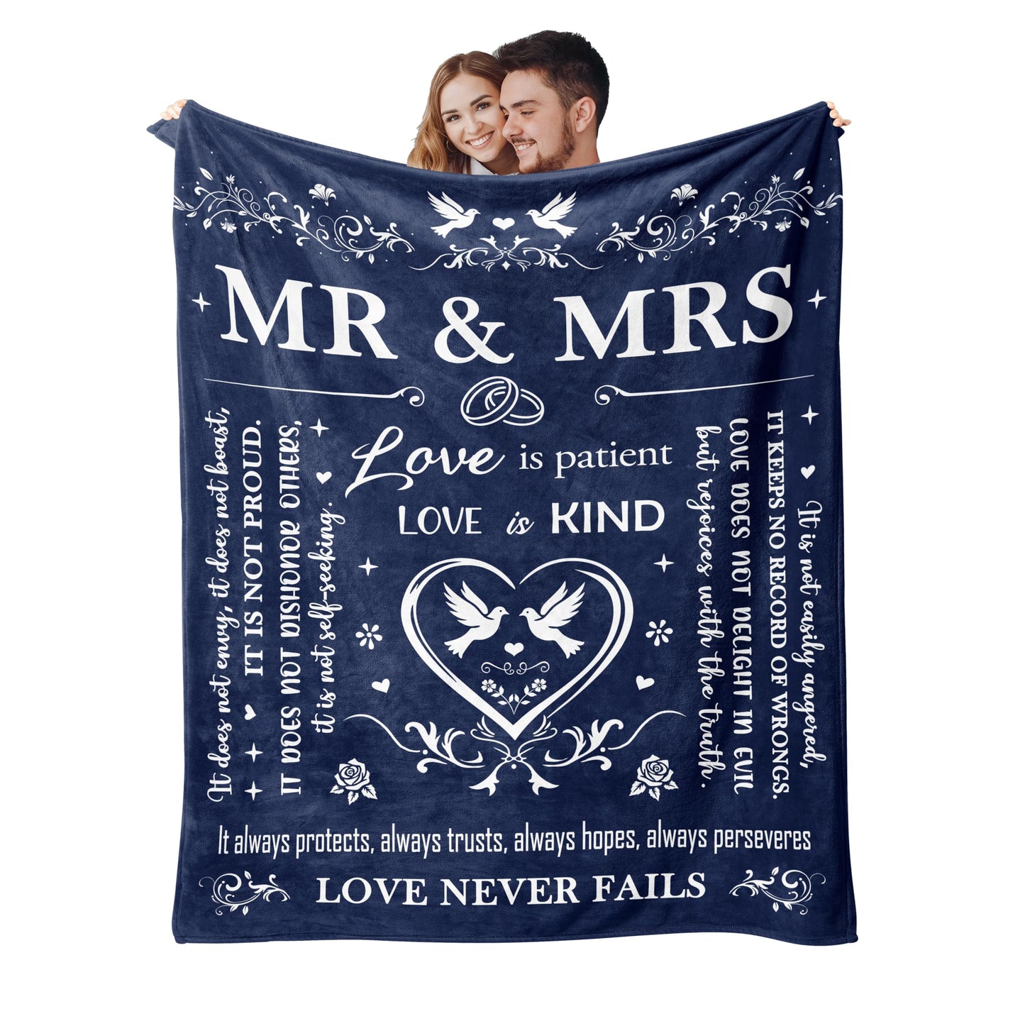 Basiole Wedding Gifts for Couples 2025, Bridal Shower Gifts for Bride to Be, Anniversary/Wedding Registry/Marriage Gifts for Newlyweds Couple Bride Groom Husband Wife, Mr and Mrs Blanket 50"X60"