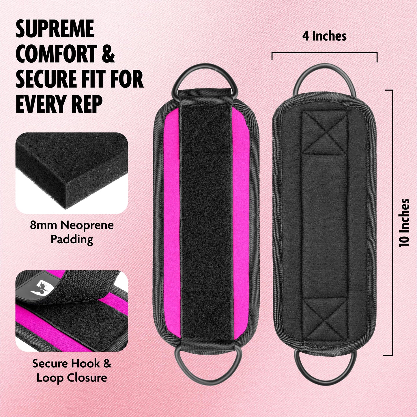 DMoose Ankle Strap for Cable Machine - One Size Fit with Premium Padding, Glute Kickback Ankle Strap, Ankle Cable Straps for Workout, Booty Workout, Leg Extension, Hip Abductors & Lower Body Exercises
