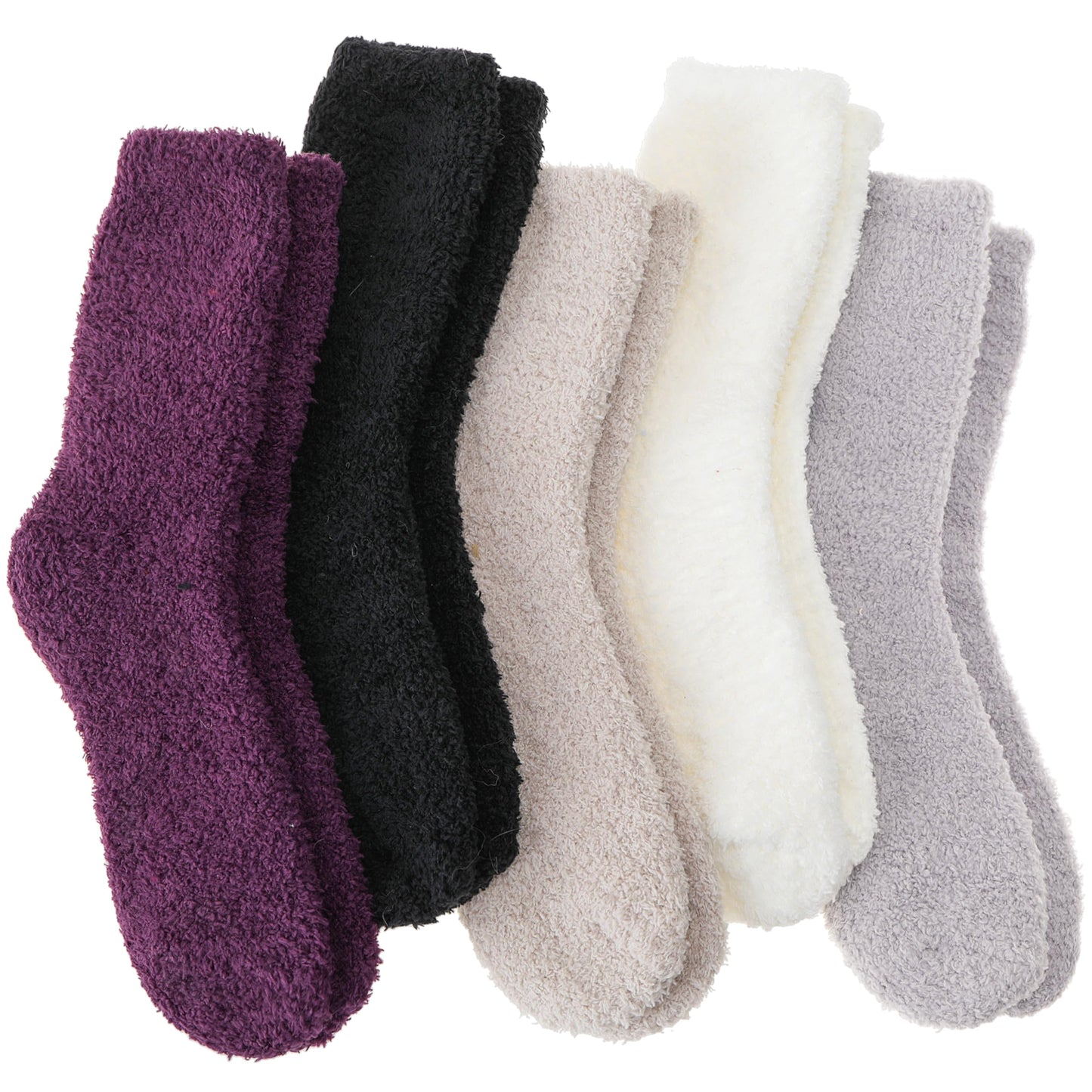 MOGGEI Fuzzy Socks for Women Men Winter Fluffy Warm Thick Cozy Comfy Sleep Super Soft Fluffy Fleece Cabin House Plush Gift Socks Stocking Stuffers(Assorted,M)