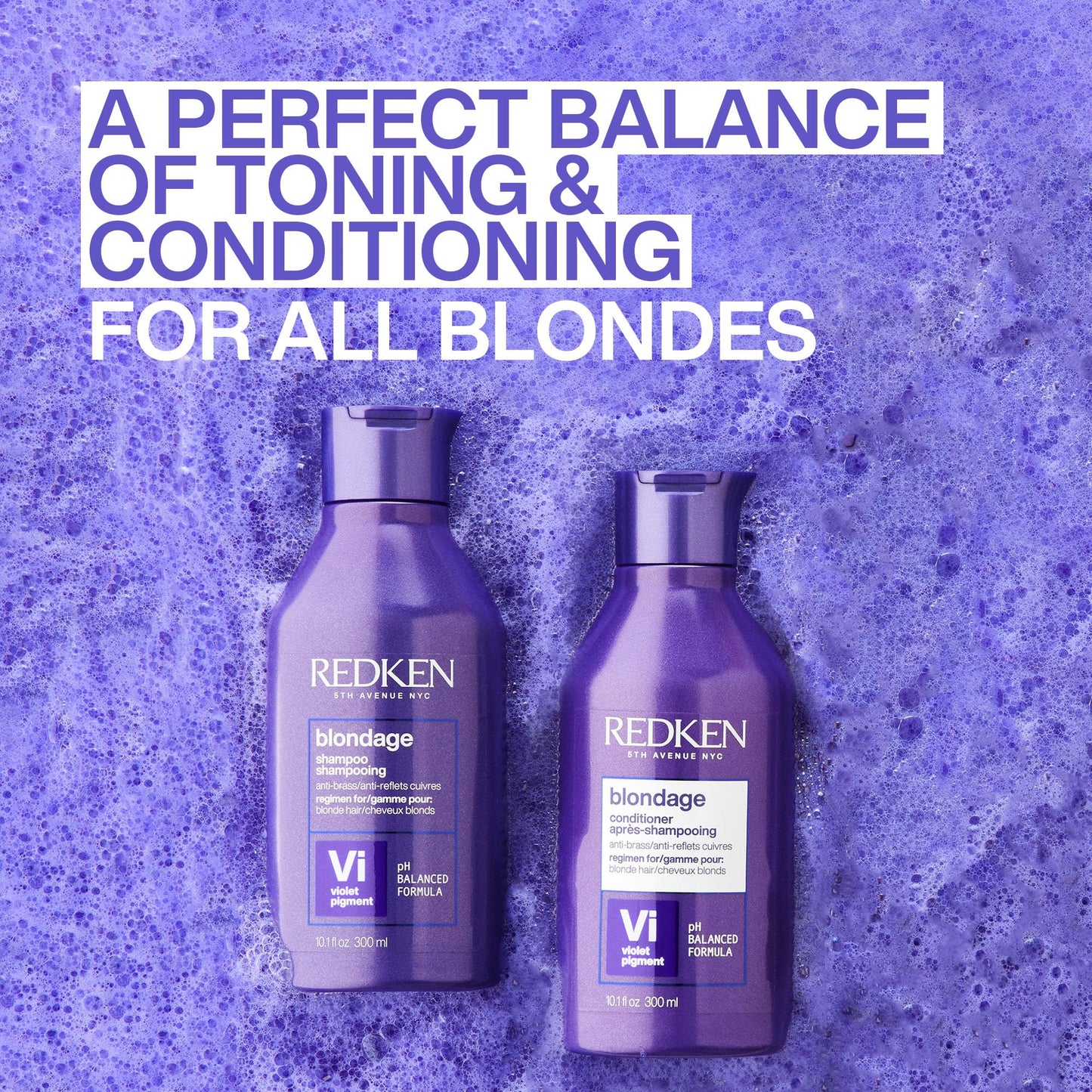Redken Blondage Color Depositing Purple Conditioner | For Blonde Hair | Neutralizes Brass & Moisturizes Hair | With Pure Violet
