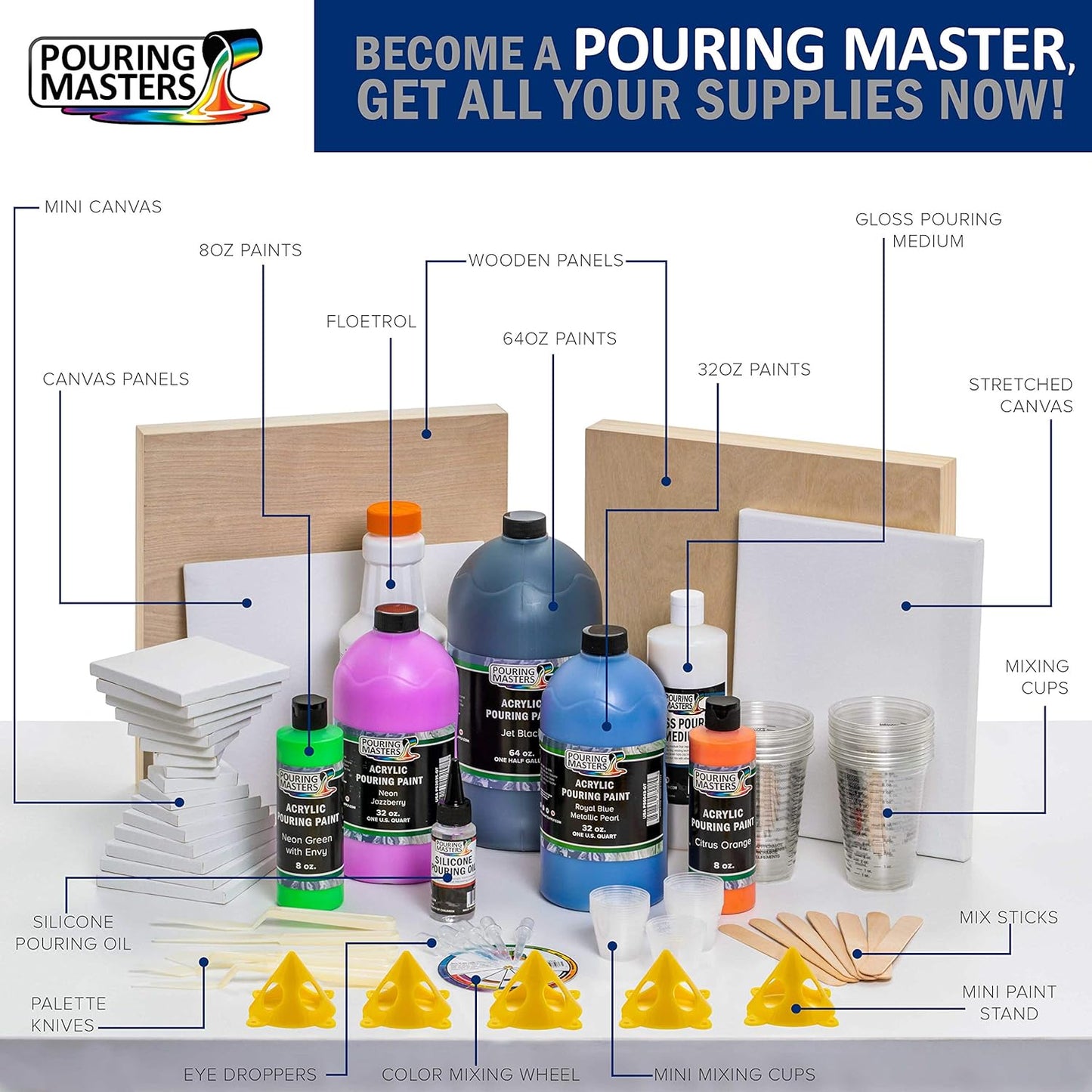 Pouring Masters Neon Jazzberry Ready to Pour Acrylic Pouring Paint - Premium 32-Ounce Pre-Mixed Fluid Acrylic Paint - Fluid Art Supplies for Canvas, Wood, Paper, Tile & Rocks