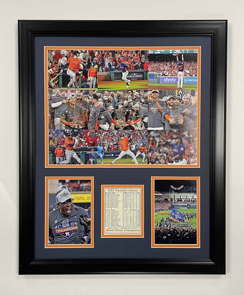 Legends Never Die, Inc. Houston Astros | 2022 Champions | 18"x22" Framed Photo Collage (Mosaic)