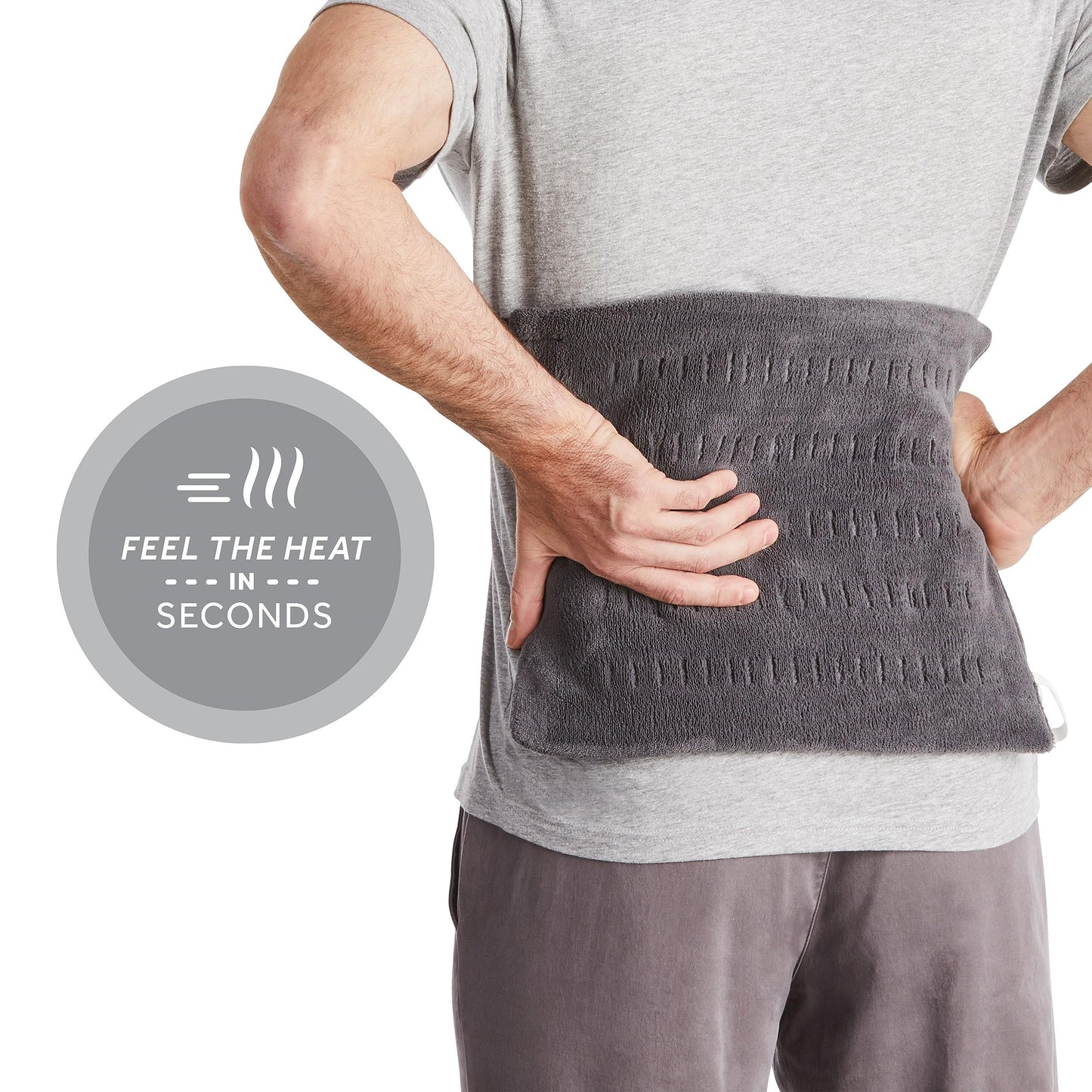 Sunbeam Premium Sunbeam Heating Pad with Compact Storage, Standard Size, Gray