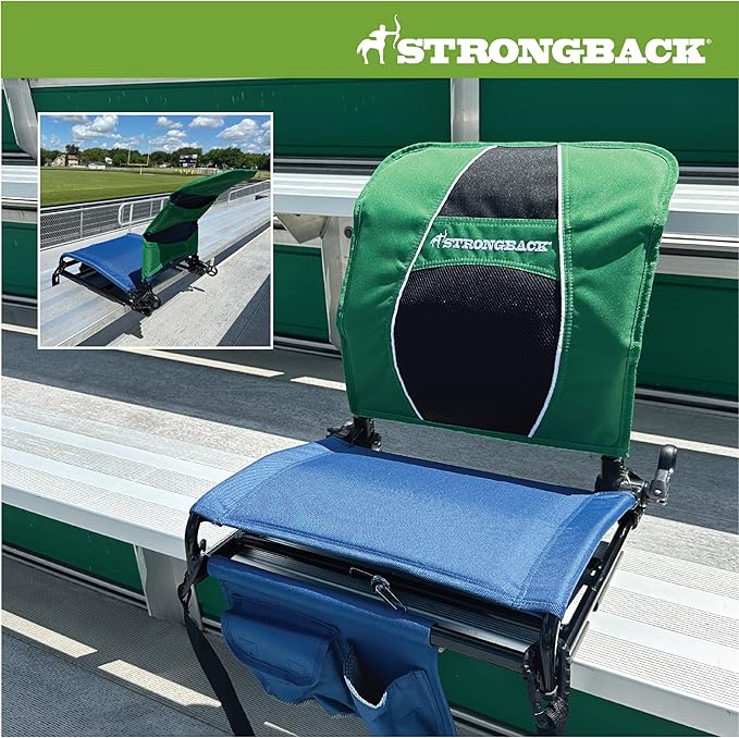 STRONGBACK Lumbar Support Stadium Seat for Bleachers – Ergonomic Chair with Back Support for Adults & All-Day Comfort