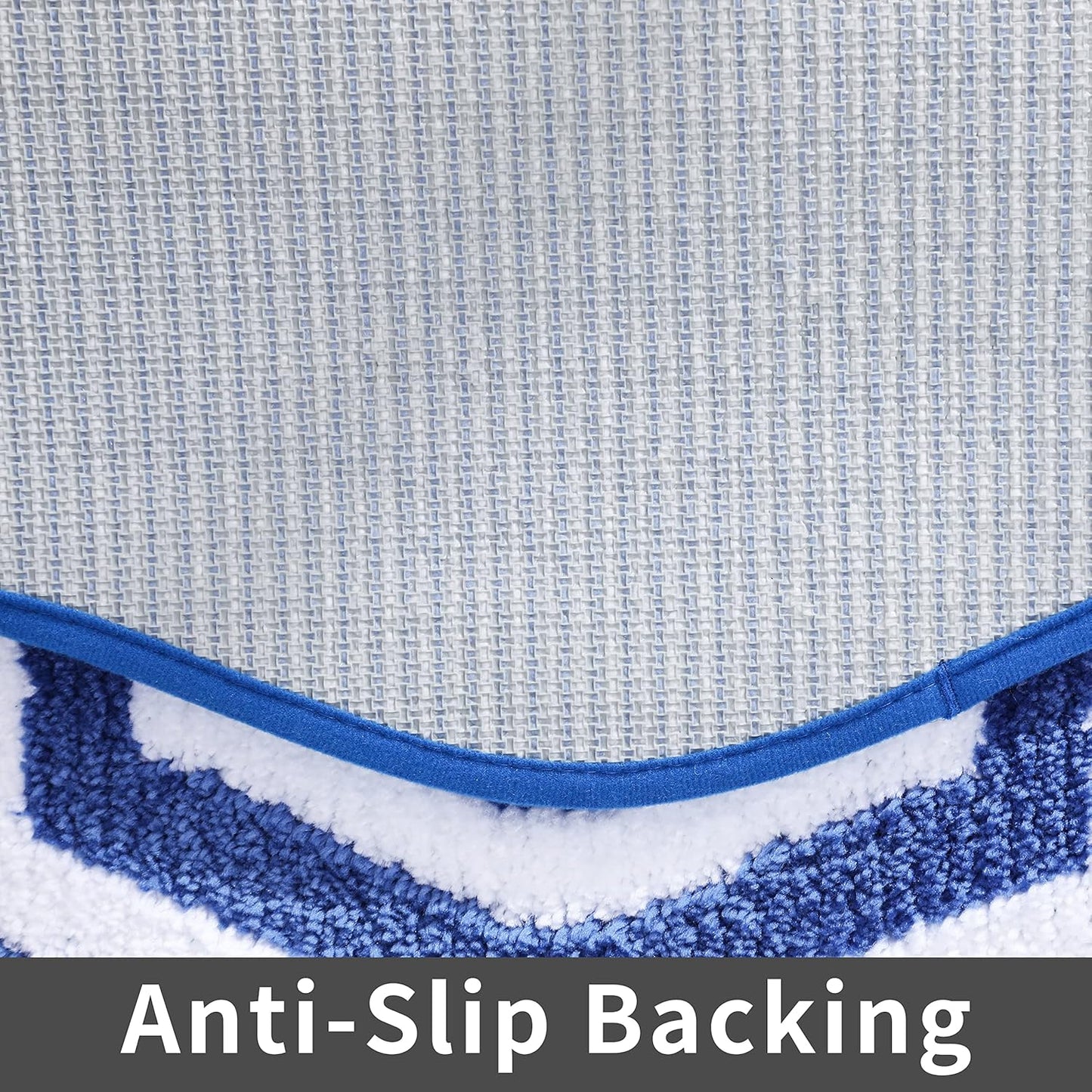 COSY HOMEER Extra Thick Bath Rugs Set - Anti-Slip Bath Linen Sets Mats Soft Plush 100% Strong Polyester Living Room Bathroom Water Absorbent(Blue,24x48+20×32 - Inches)