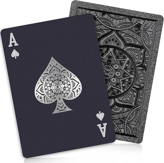 Playing Cards, Plastic Playing Cards, Deck of Cards, Waterproof Poker Cards, Black Standard Playing Card for Adults, Cool ...