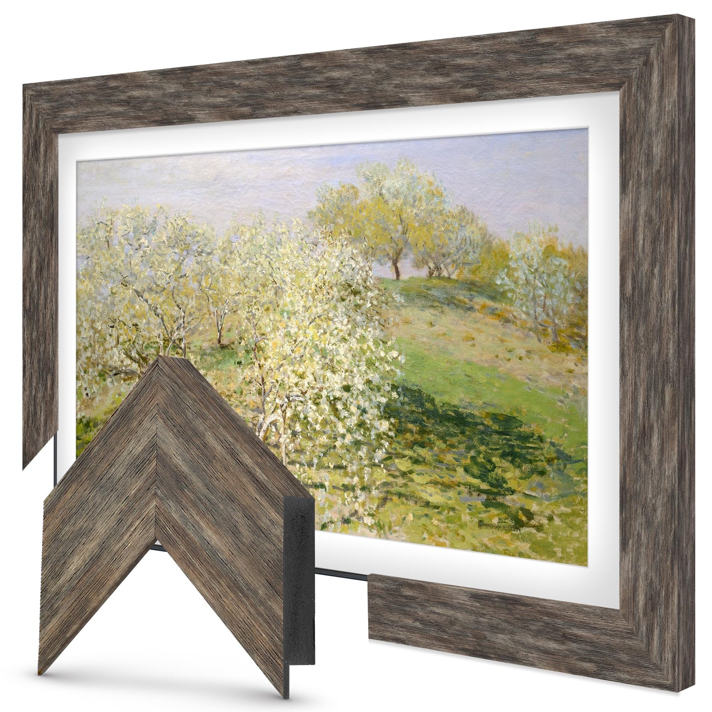 Distressed Barnwood 75" Premiere Deco TV Frame - Compatible ONLY with Samsung The Frame TV and Pro TVs (Fits 2021-2026, LS03A, LS03B, LS03C, LS03D, LS03FA, LS03FW)