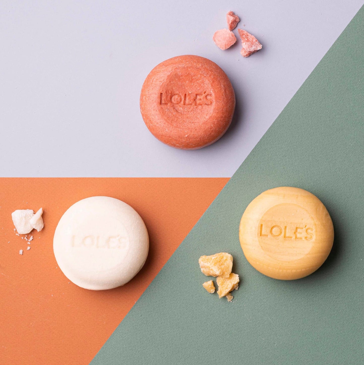 LOLE'S Shampoo Bar and Conditioner, 2in1 Men's Care for Cleaning Hair, Body and Beard, Coconut Scent, 99% Natural Origin, Sustai