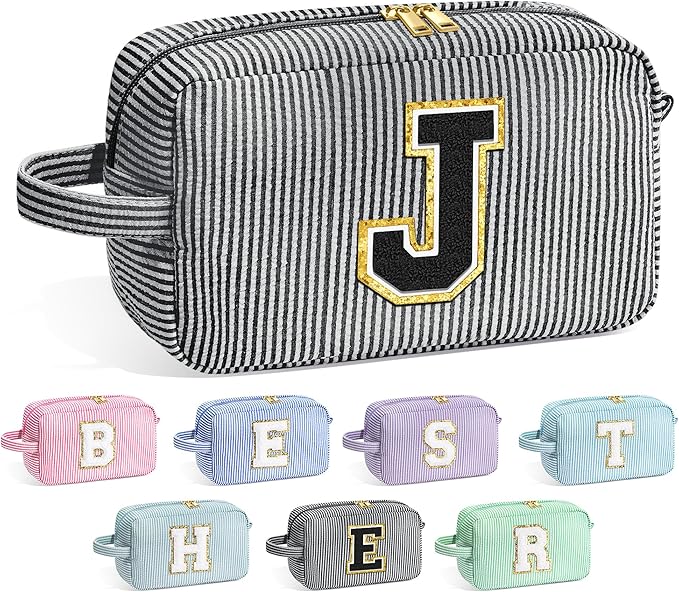 YOOLIFE Birthday Gifts - Personalized Gifts for Her Mom, Best Friend, Teacher, Sister - Initial Makeup Bag