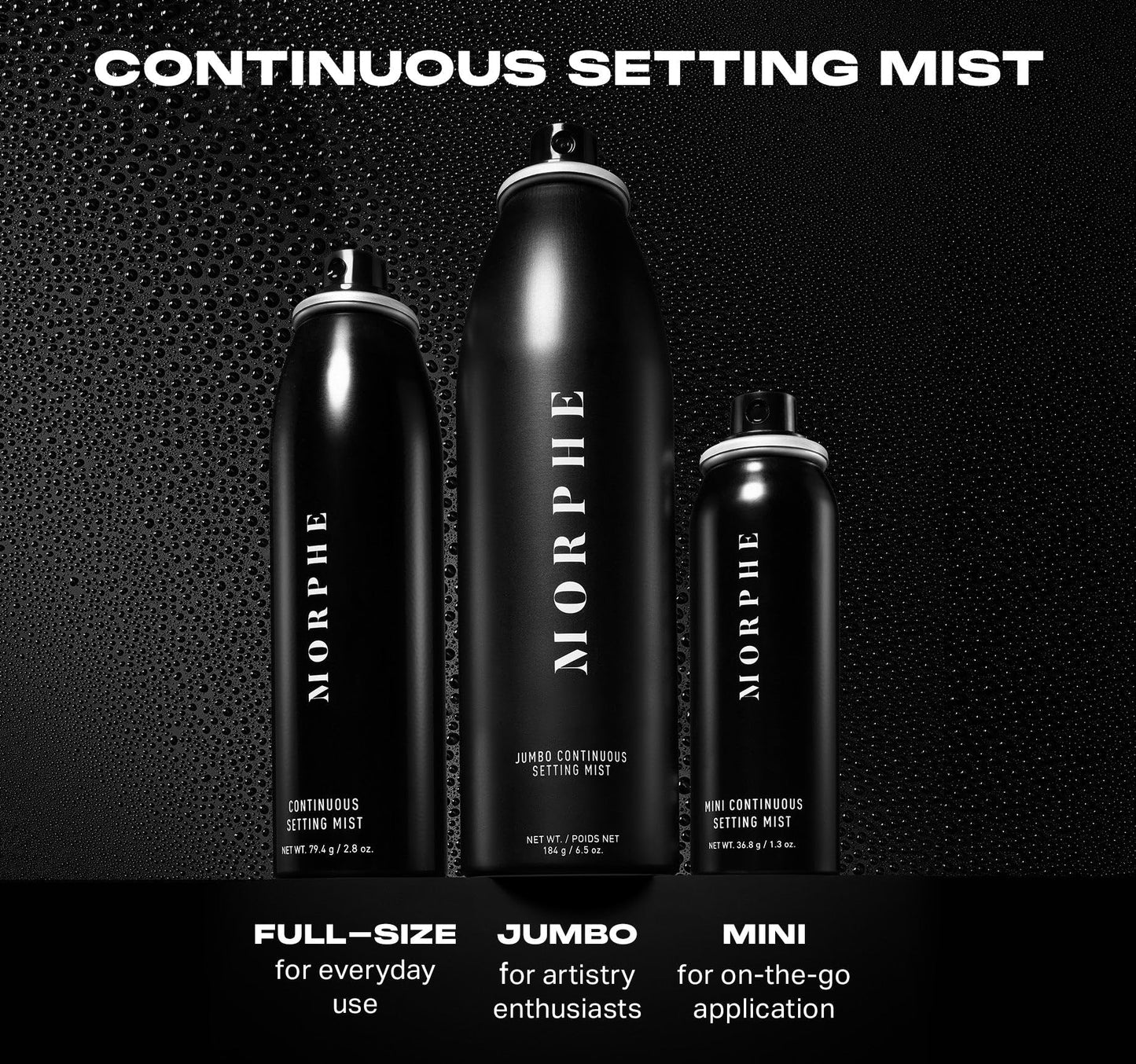 Morphe Mini Continuous Setting Mist - Micro-Fine, Travel Size Setting Spray for Makeup with a Natural Finish - Helps Makeup Resi