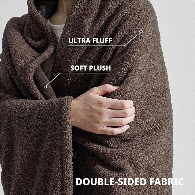 Heated Blanket Electric Throw 50" x 60" -Heated Throw Blanket with 5 Heating Levels & 3 Hours Auto Off,Machine Washable,ETL & FCC Certification(Teddy)