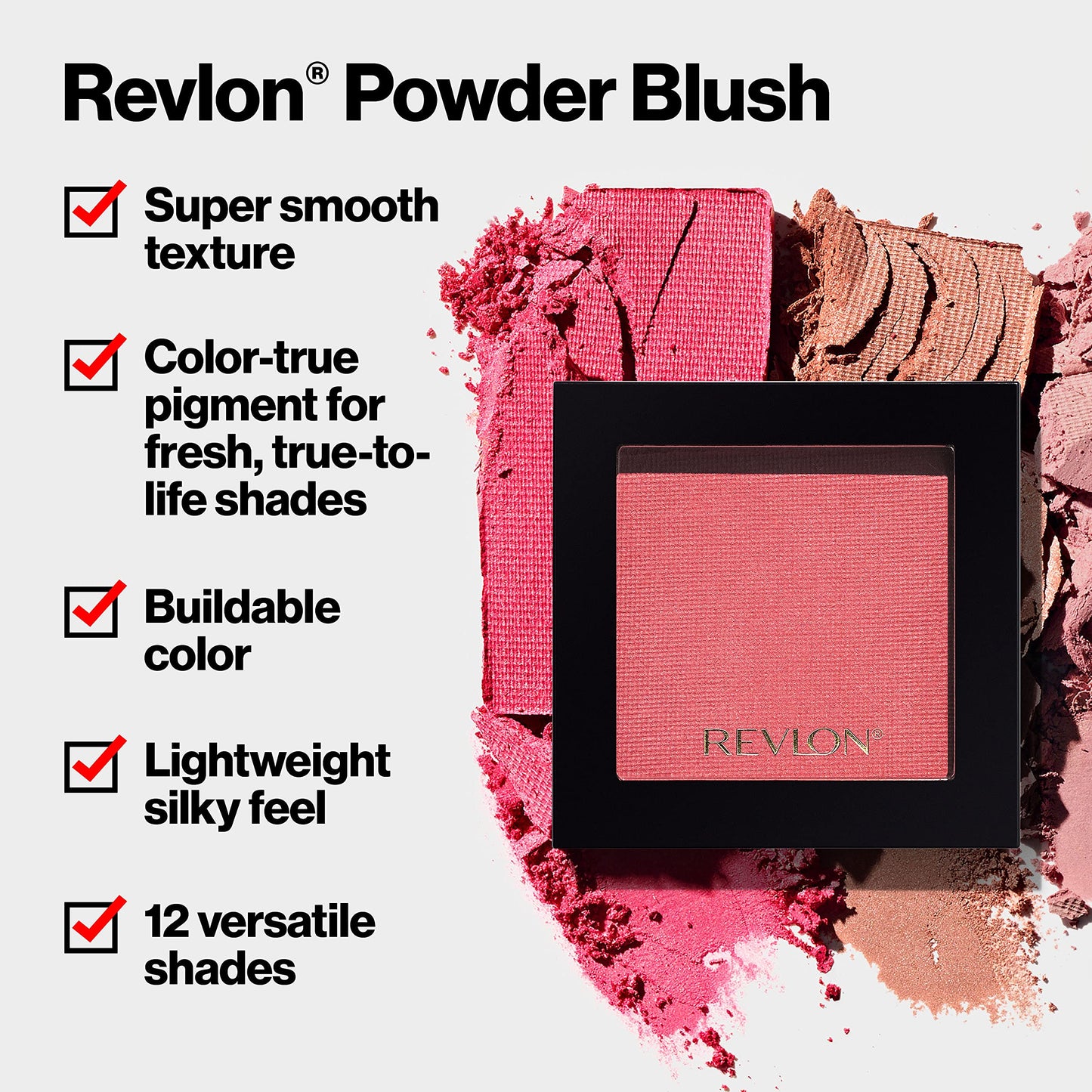 Revlon Powder Blush Face Makeup, High Impact Buildable Color, Lightweight & Smooth Finish, 030 Pinkognito, 0.17 oz