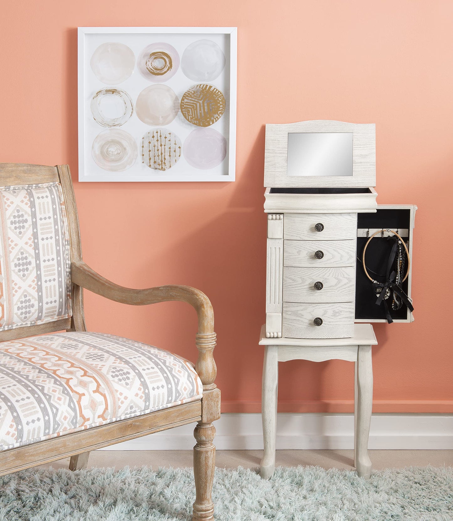 Hartford Off White Jewelry Armoire by Powell