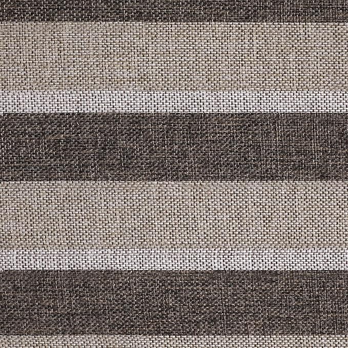 AAAAAcessories D-Shaped Chair Cushions, 2" Thick Dining Chair Pads with Ties and Removable, Machine-Washable Cover, 17" x 16", Set of 8, Boldstripes Chocolate/Beige