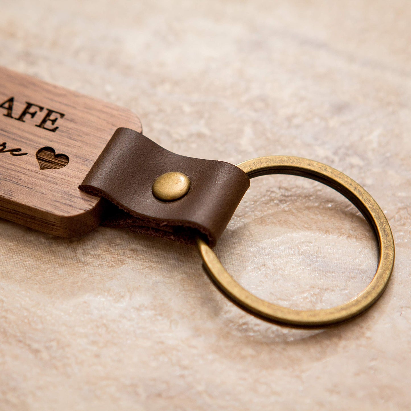 MUUJEE Engraved Wooden Keychain - Home Car Office Key Chain, New Driver Gift Ideas, 5th Wood Anniversary, Birthday or Father's Day Gift Husband Dad Son (Drive Safe)