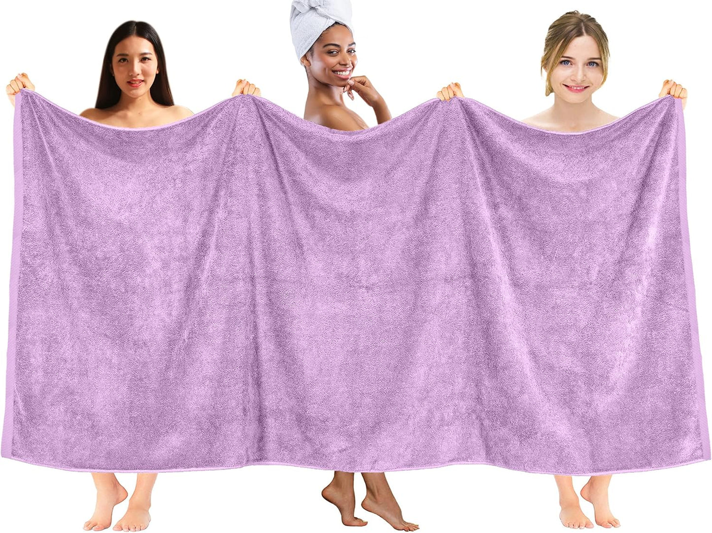 DAN RIVER Pack of 1 Bath Sheet 40x80 Inches, XL Towels Oversized for Adults, Fluffy and Soft Plush Towels - Lavender