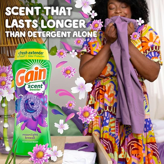 Gain In-Wash Laundry Scent Booster, Moonlight Breeze Scent, 18.2 OZ, Fresh Extender + Odor Protection