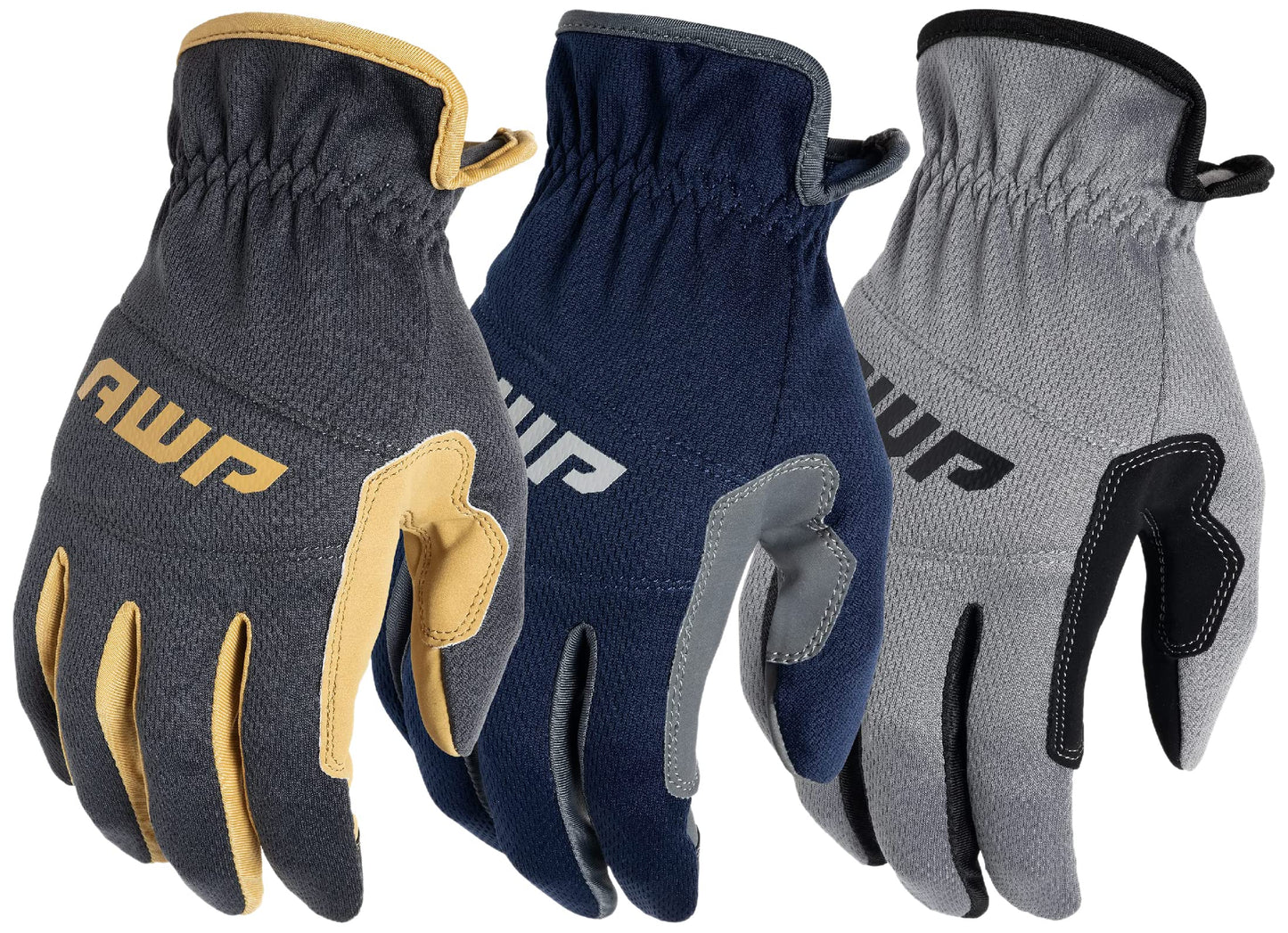 AWP Performance Utility Work Gloves for Men and Women, Touchscreen Compatible, X-Large, 3 Pair Pack