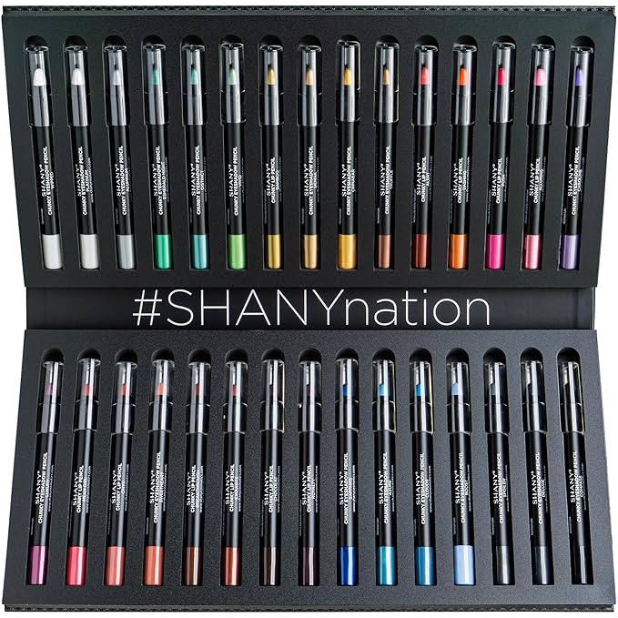SHANY Chunky Eyeshadow Pencils Lip Liner, Eyeliner, Eye Pencils - Multi-Use Chunky Pencils for Eye Shadow, Lip Makeup, Lipstick with Vitamin E,Aloe Vera - Gift Box - Set of 30 Colors
