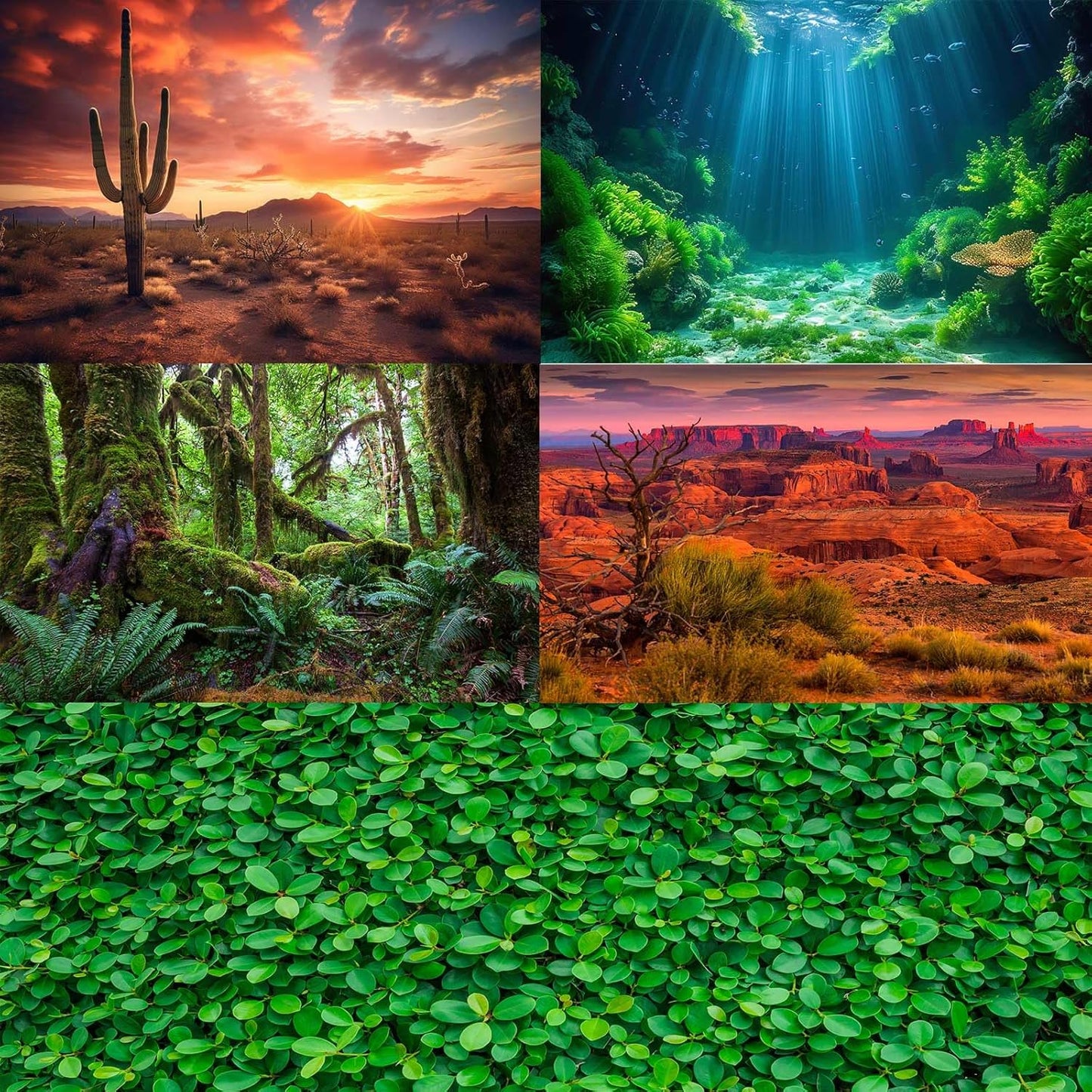Under The Sea Fish Tank Background Aquatic Plants Deep Sea Aquarium Background Underwater Sunray Rock with Moss Terrarium Backgrounds Deep Ocean Floor Tropical Fish Tank Backgrounds 24x12in