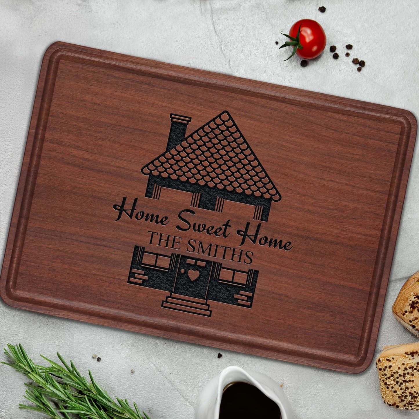 Personalized Home Sweet Home Cutting Board Gift for New Homeowners, Custom Engraved Bamboo Charcuterie Board, Housewarming, Wedding, Christmas, Anniversary, Mother's Day, New Home Buyer Gifts 2025