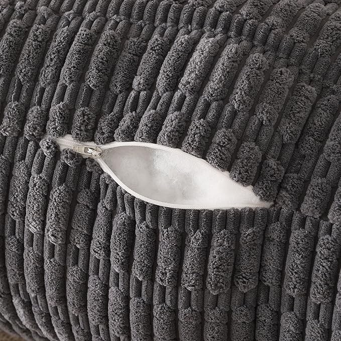 PAJEO Reading Pillow for Sitting in Bed, Large Backrest Reading Pillow with Arm Rest,Back-Rest Support Cushion for Sit Up on Couch, Sofa, and Floor, Dorm Essentials (Grey Corduroy, Large(19"))