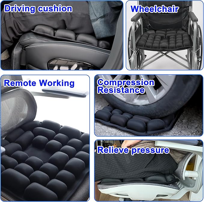MTGKY Travel Seat Cushion,Airplane seat Cushion for Long Flight,Portable & Adjustable,Inflatable Cushion for Wheelchair, Travel,Driving,Office Work