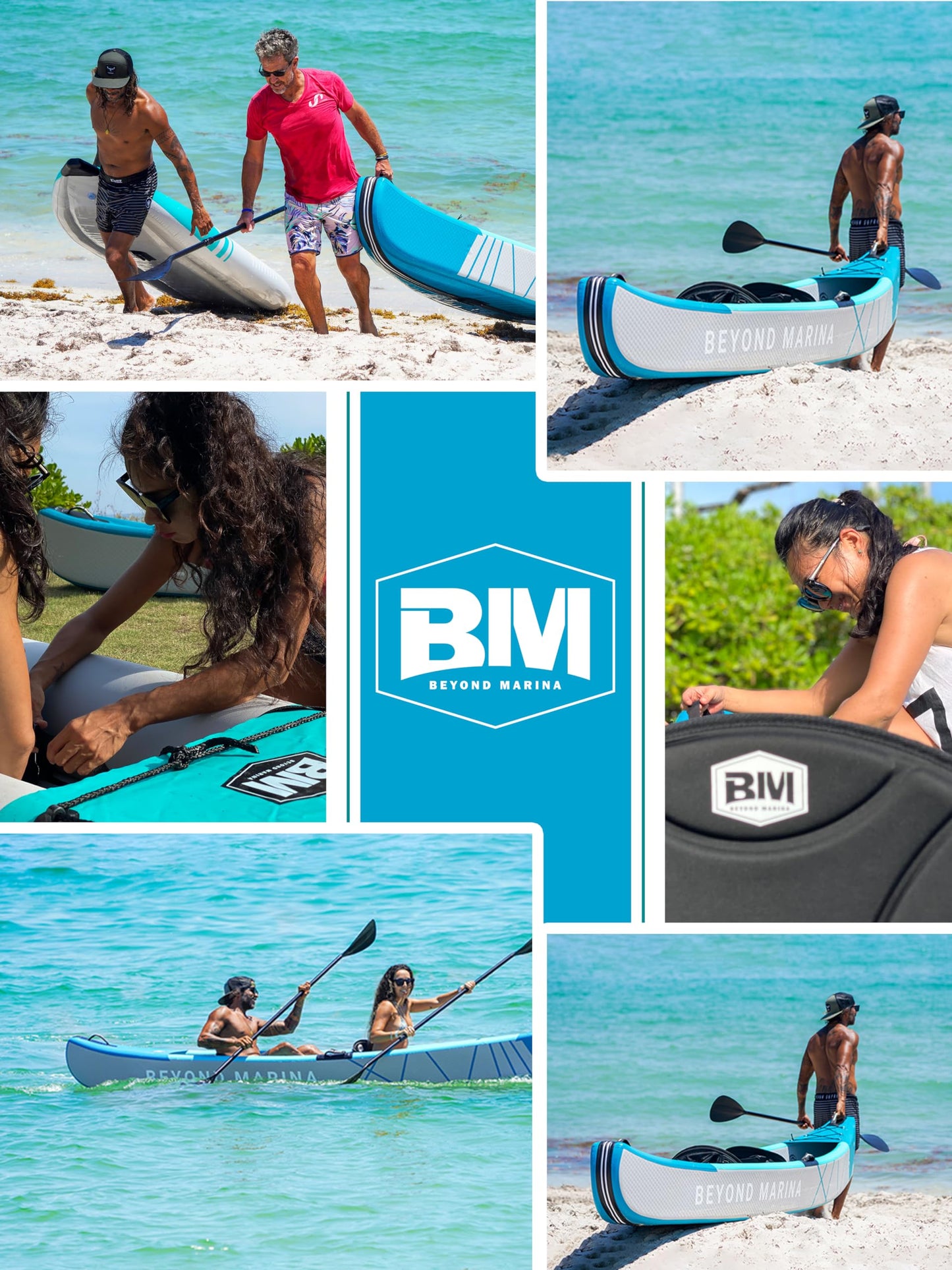 BEYOND MARINA Inflatable Kayak 2 Person Adult- Drop Stitch Tandem Kayak | with Aluminum Paddles, Seats, Footrests, Pump, Fins, Explorer 13.77ft